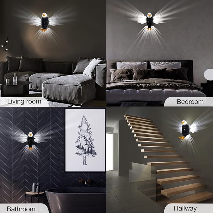 Premium Eagle Wall Light – 3D LED Magnetic Wall Lamp, Modern Home Decor for Bedroom & Living Room