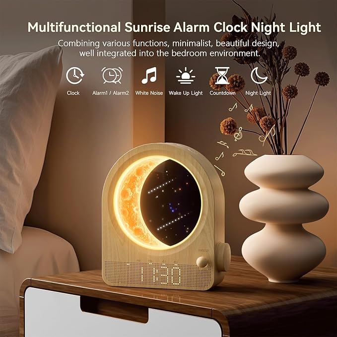 Sparkle & Shine Alarm Clock & Moon Lamp Combination