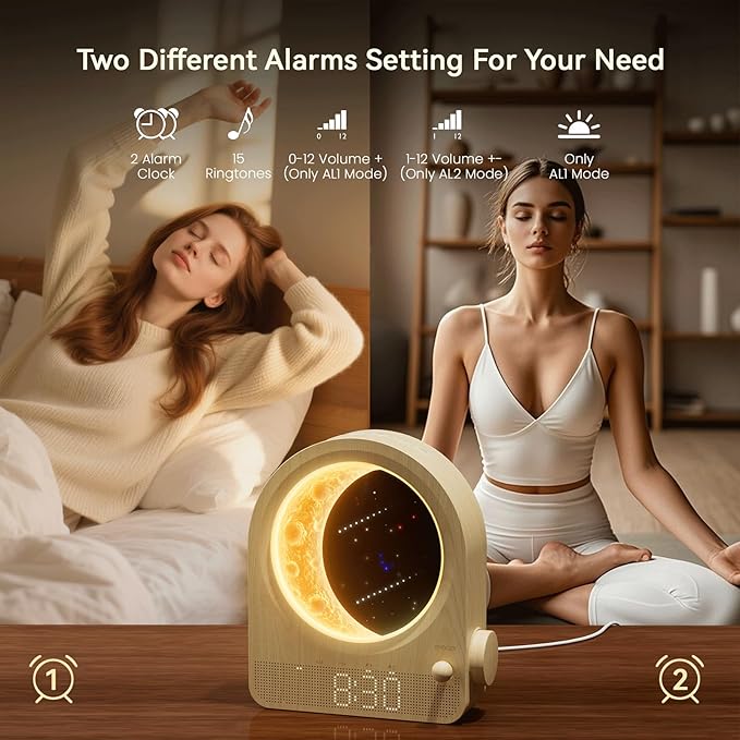 Sparkle & Shine Alarm Clock & Moon Lamp Combination